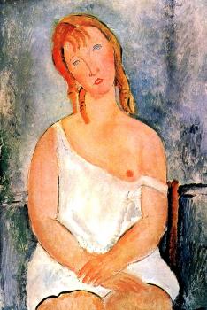Amedeo Modigliani : Girl in a White Chemise